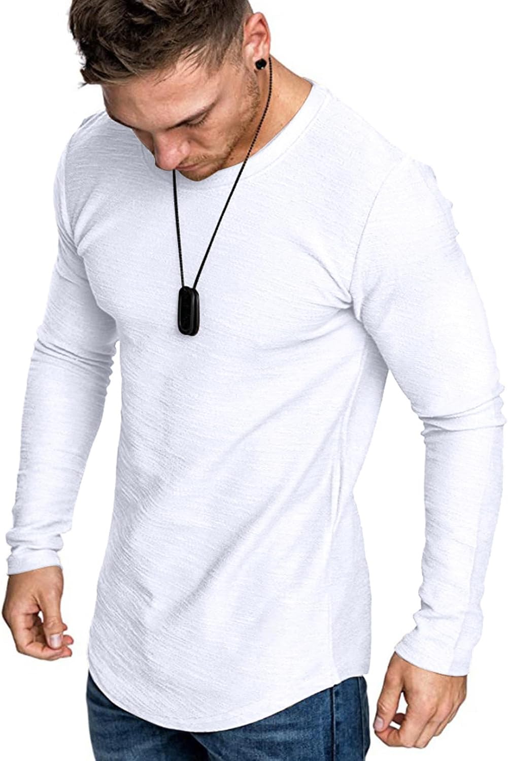 Fashion Mens T Shirt Muscle Gym Workout Athletic Shirt Cotton Tee Shirt Top