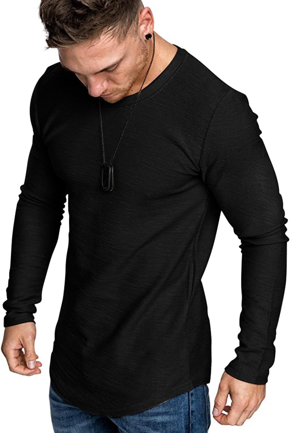 Fashion Mens T Shirt Muscle Gym Workout Athletic Shirt Cotton Tee Shirt Top