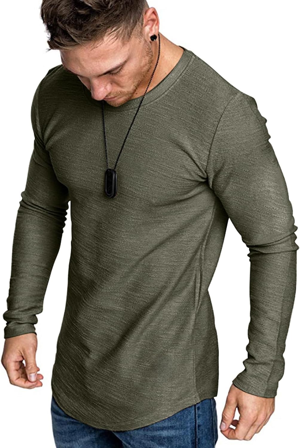 Fashion Mens T Shirt Muscle Gym Workout Athletic Shirt Cotton Tee Shirt Top