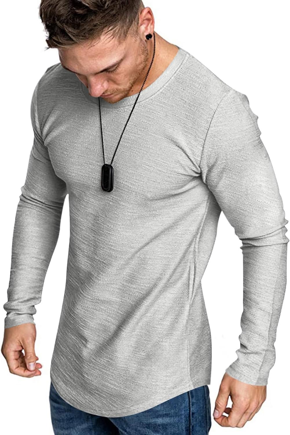 Fashion Mens T Shirt Muscle Gym Workout Athletic Shirt Cotton Tee Shirt Top