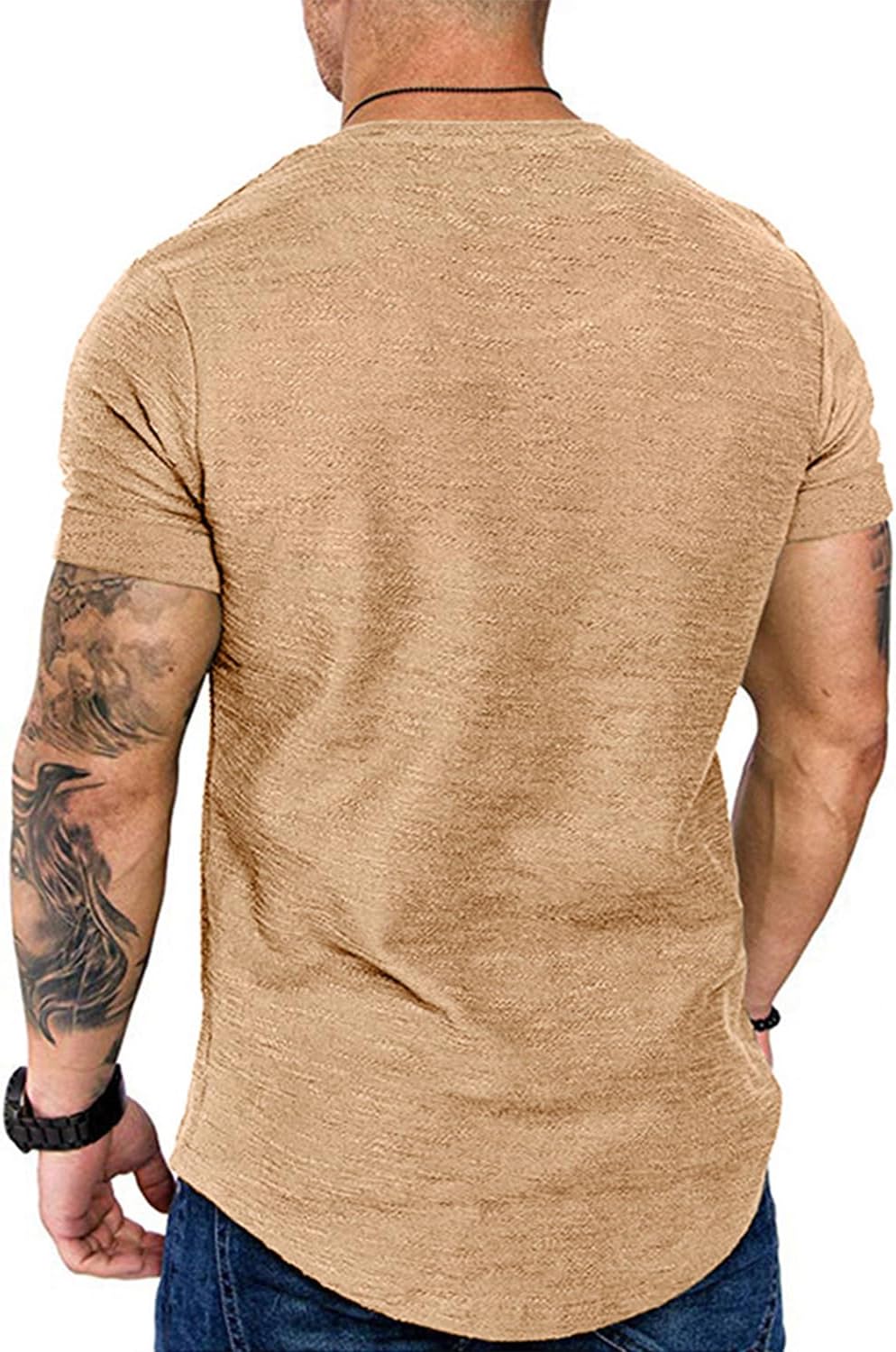 Fashion Mens T Shirt Muscle Gym Workout Athletic Shirt Cotton Tee Shirt Top