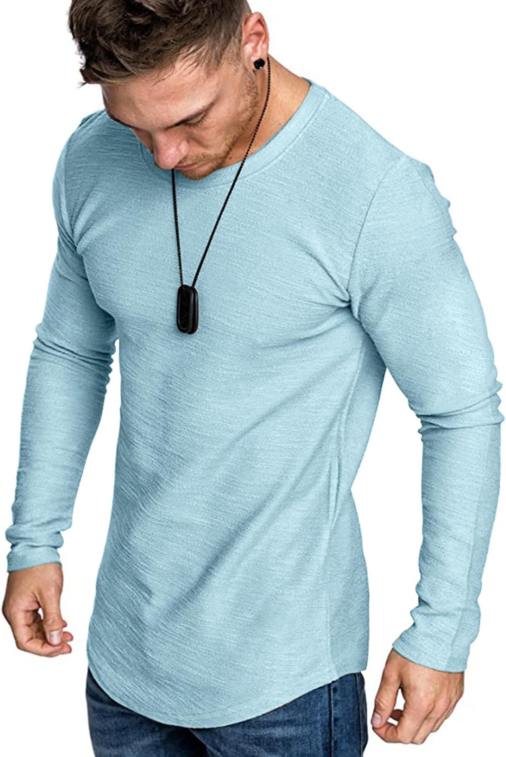 Fashion Mens T Shirt Muscle Gym Workout Athletic Shirt Cotton Tee Shirt Top