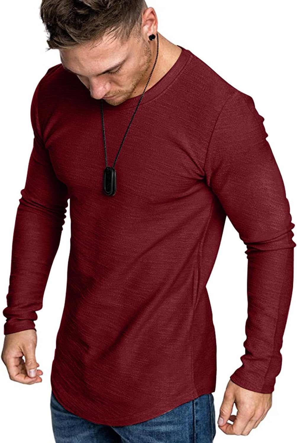 Fashion Mens T Shirt Muscle Gym Workout Athletic Shirt Cotton Tee Shirt Top