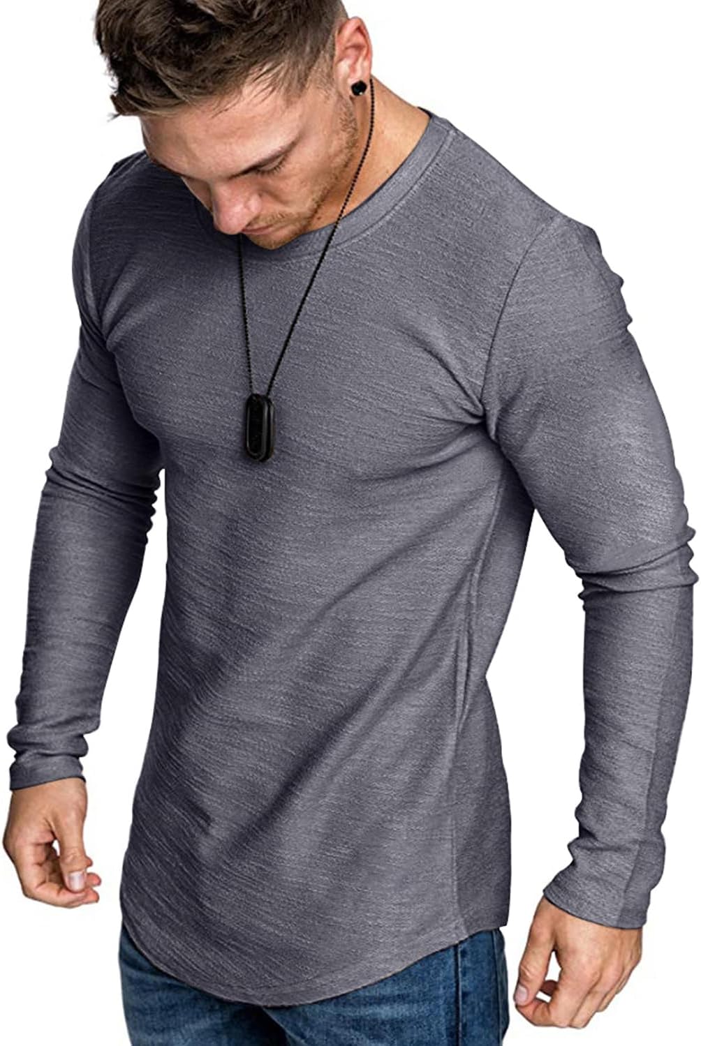 Fashion Mens T Shirt Muscle Gym Workout Athletic Shirt Cotton Tee Shirt Top