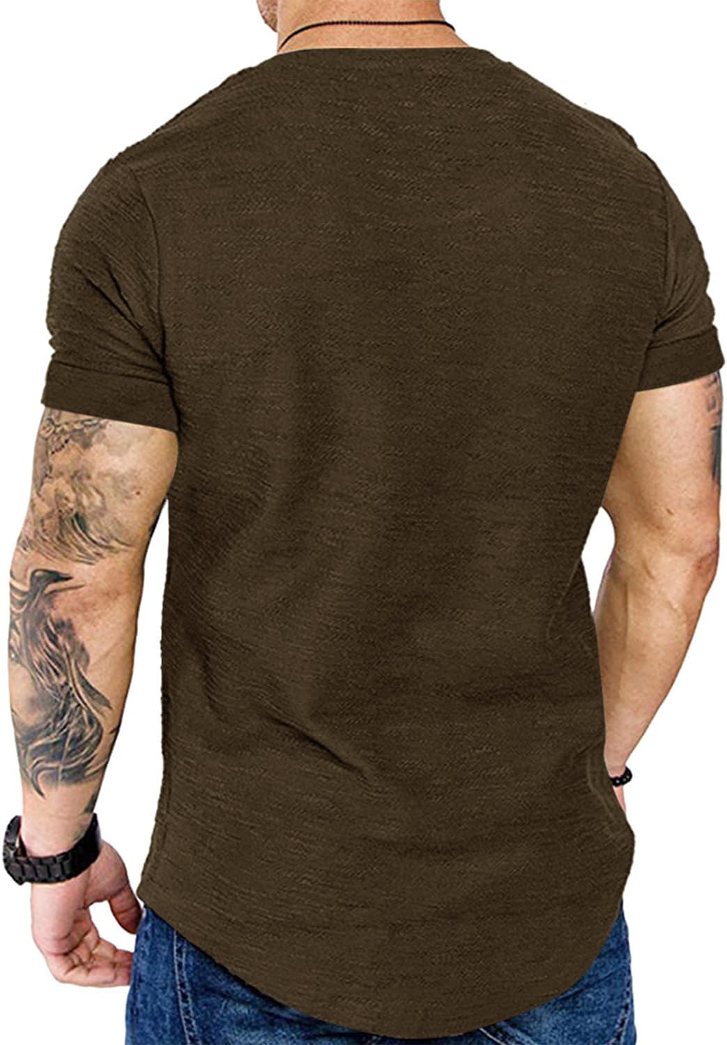 Fashion Mens T Shirt Muscle Gym Workout Athletic Shirt Cotton Tee Shirt Top