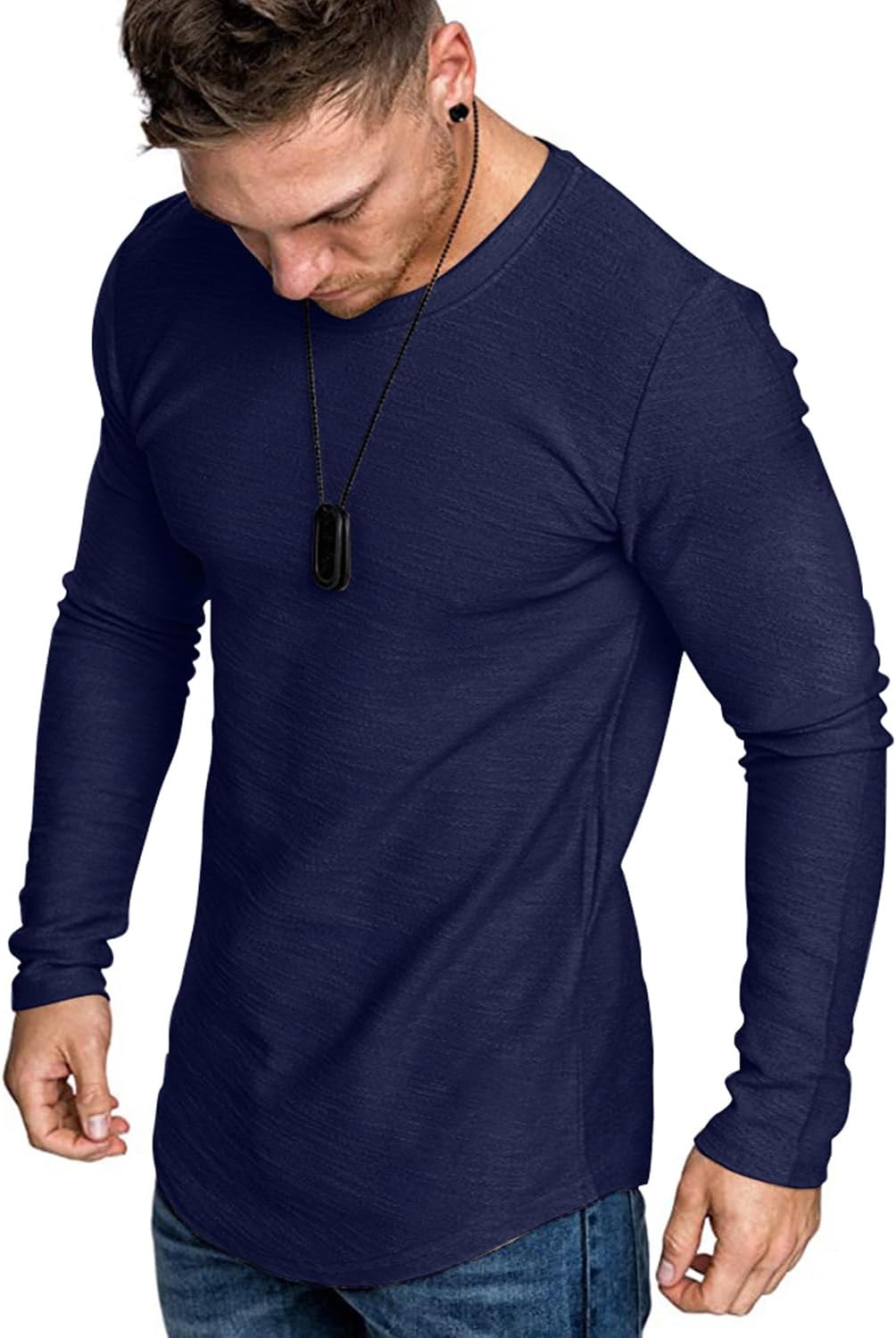 Fashion Mens T Shirt Muscle Gym Workout Athletic Shirt Cotton Tee Shirt Top